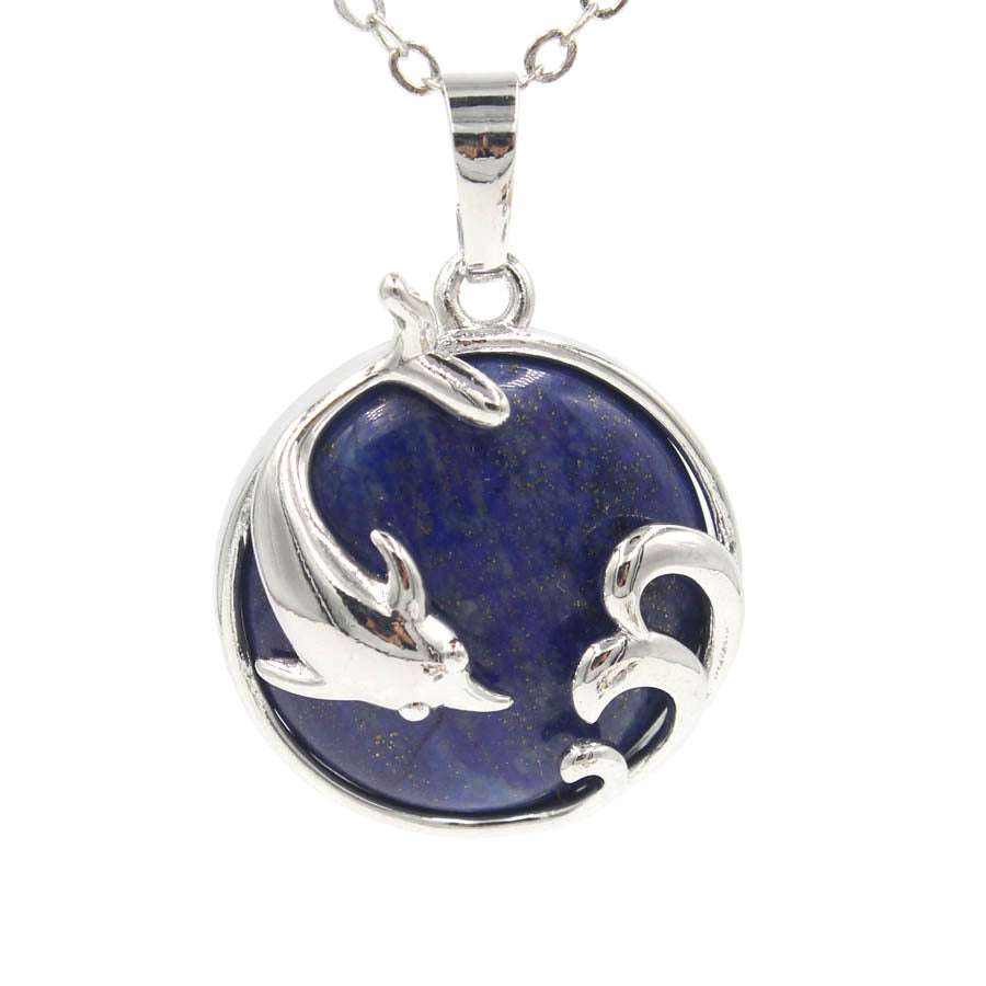 Dolphin Crystal Stone Pendant necklaces