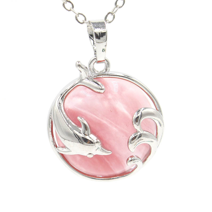 Dolphin Crystal Stone Pendant necklaces