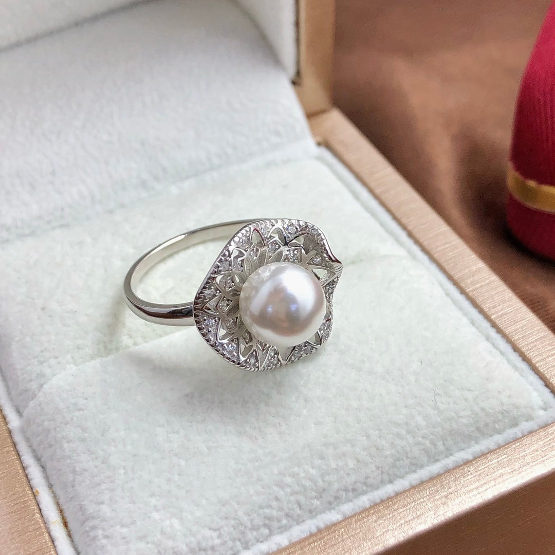 Sterling Silver S925 Pearl ring Setting SZ028-SZ036