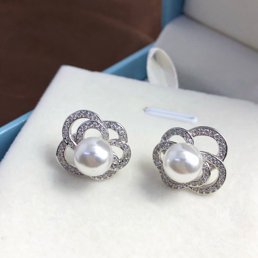 Sterling Silver S925 Pearl earring Setting SZ046-SZ054