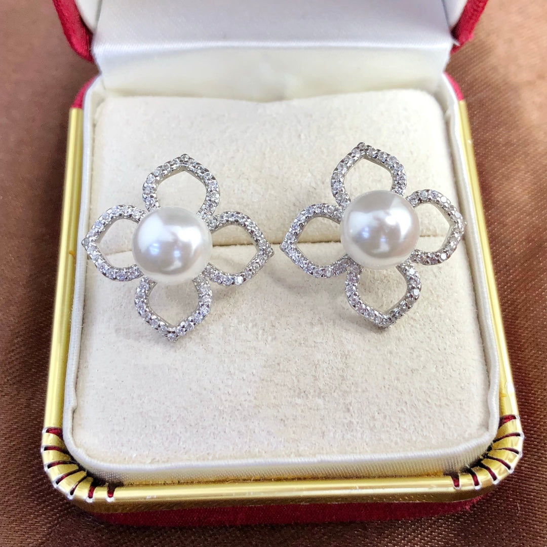 Sterling Silver S925 Pearl earring Setting SZ055-SZ063