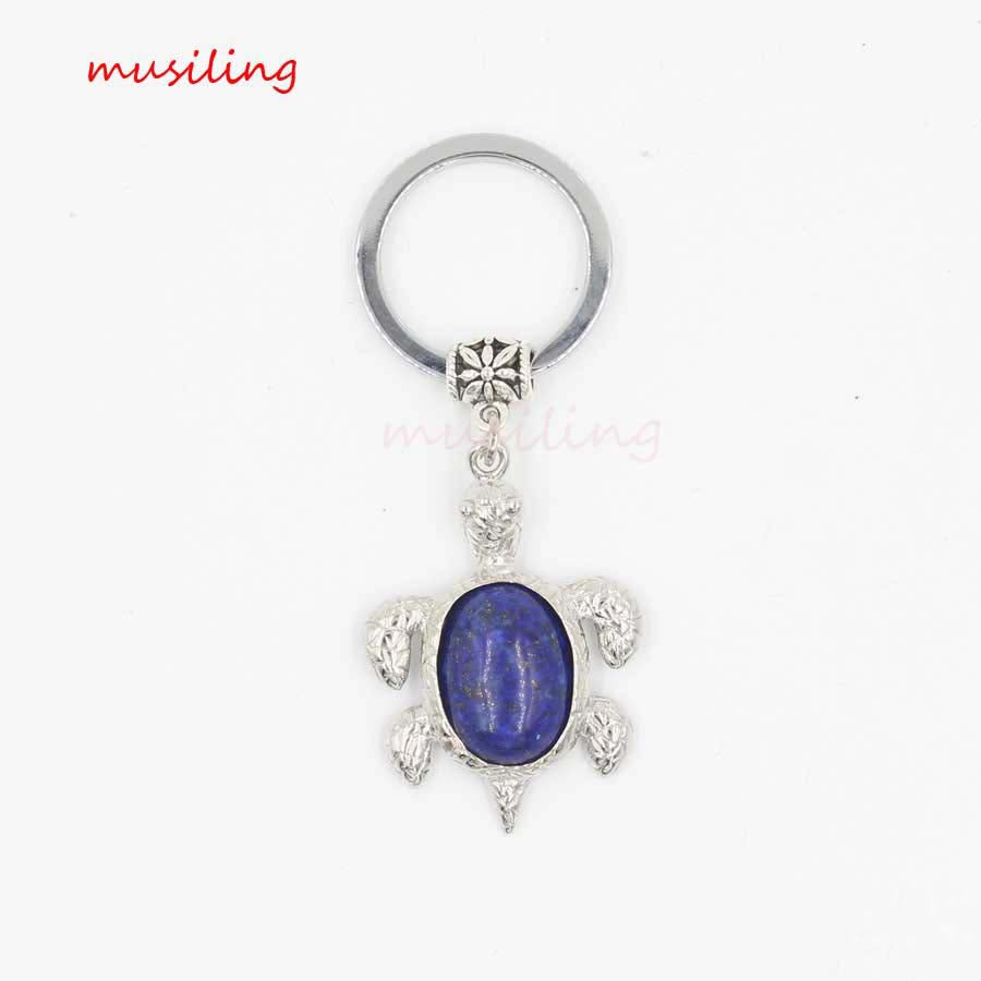 natural crystal turtle keychain KC088