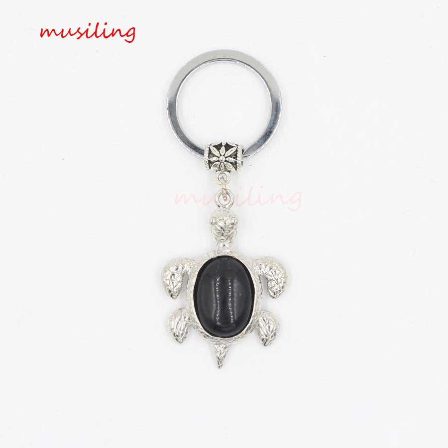 natural crystal turtle keychain KC088