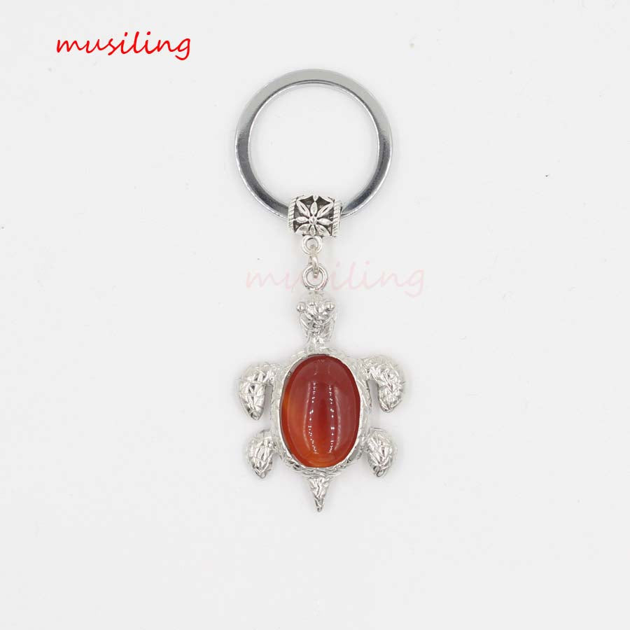 natural crystal turtle keychain KC088