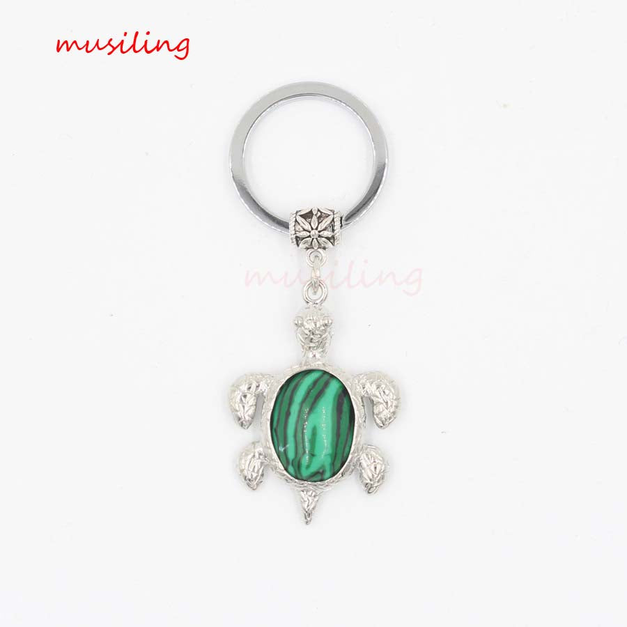 natural crystal turtle keychain KC088