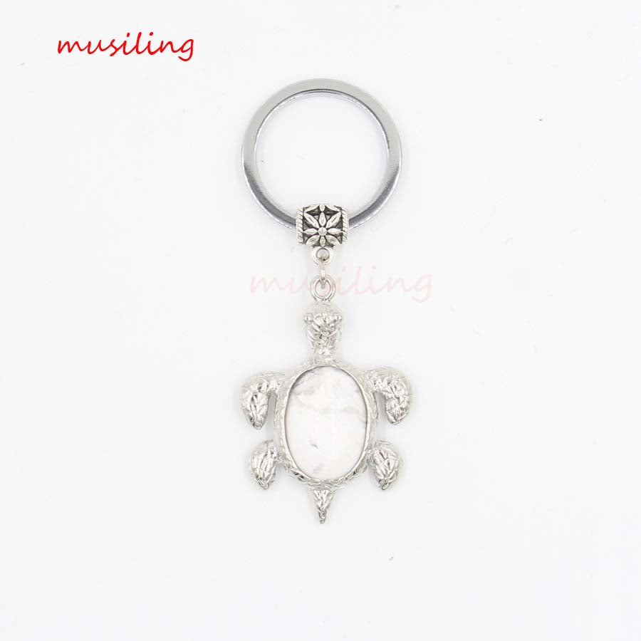 natural crystal turtle keychain KC088