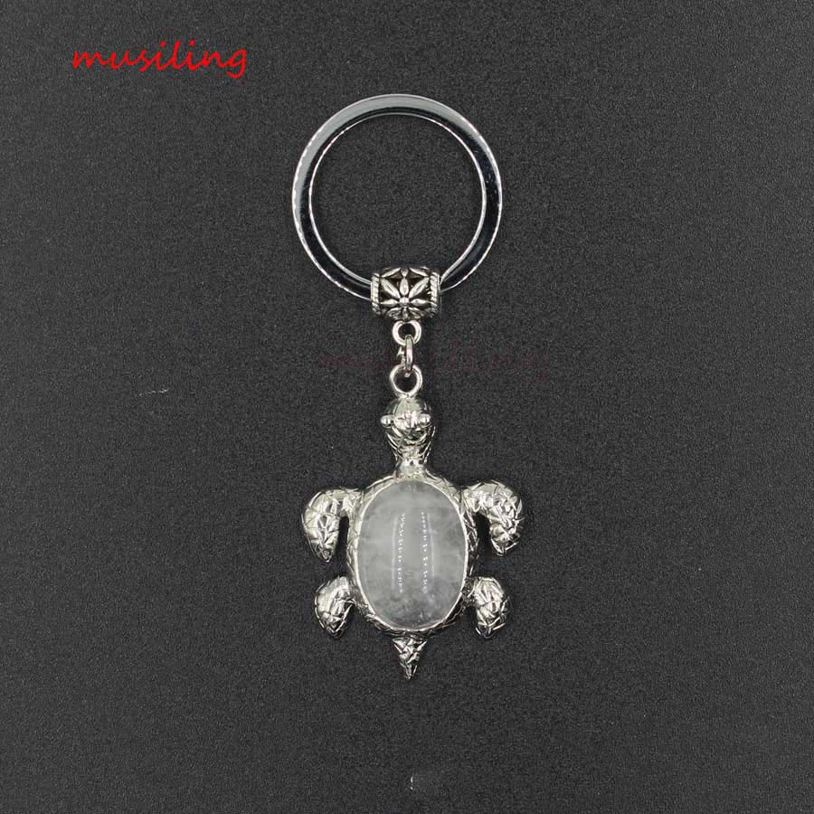 natural crystal turtle keychain KC088