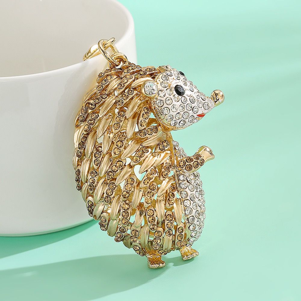 rhinestone Animals  hedgehog keychain  KC052-KC055