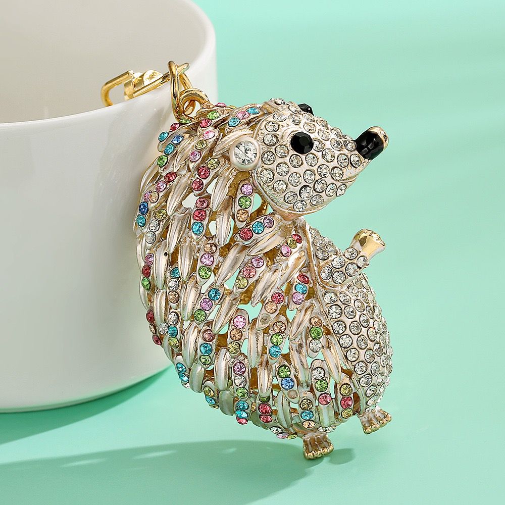 rhinestone Animals  hedgehog keychain  KC052-KC055