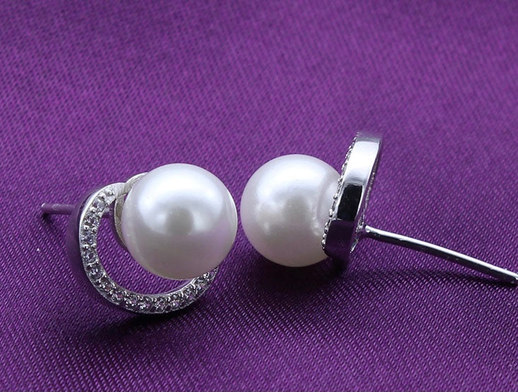 S925 sterling silver earring  setting (default no pearl) wse028-036