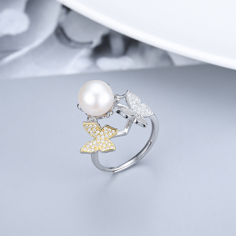 S925 sterling silver ring  setting (default no pearl) wsr154-162