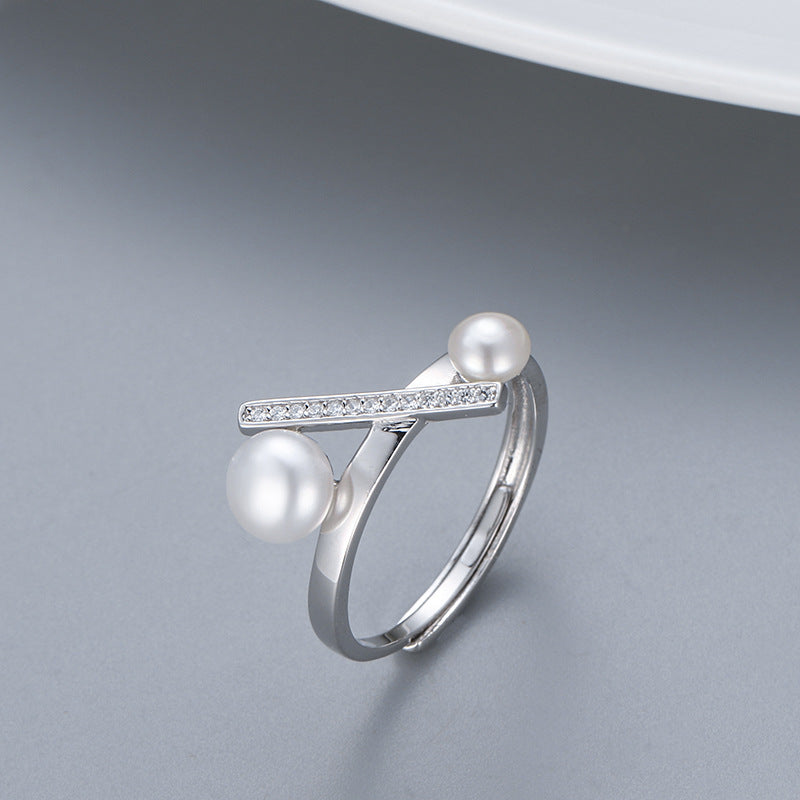 S925 sterling silver ring setting (default no pearl) wsr082-090