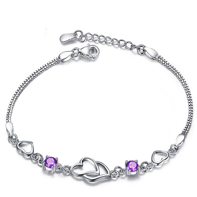 sterling silver S925 gem bracelet #GB055-GB063