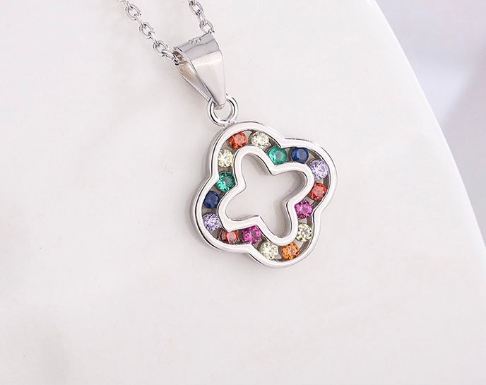 sterling silver S925 gem pendant #SP052-SP060