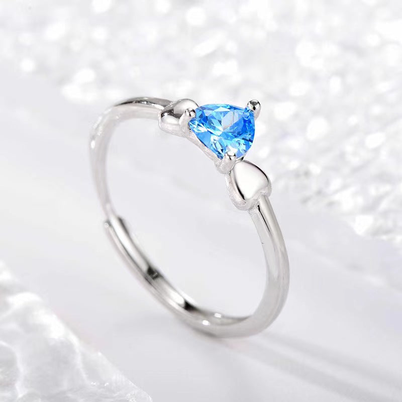 S925 sterling silver gem ring SYR037-045