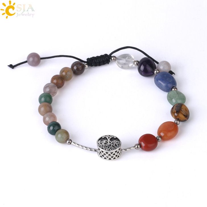 natural crystal stone bracelet w #B034