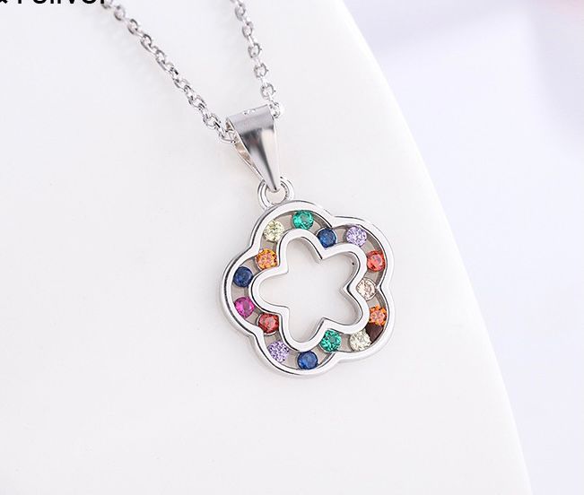 sterling silver S925 gem pendant #SP052-SP060