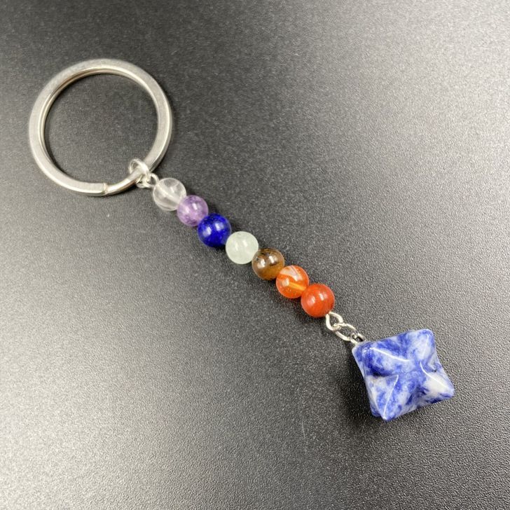 7-chakras crystal Hexagram keychain