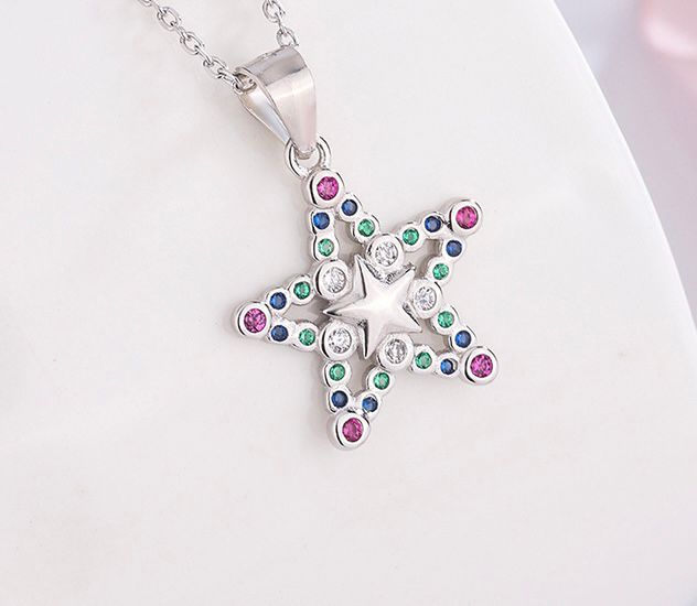 sterling silver S925 gem pendant #SP043-SP051