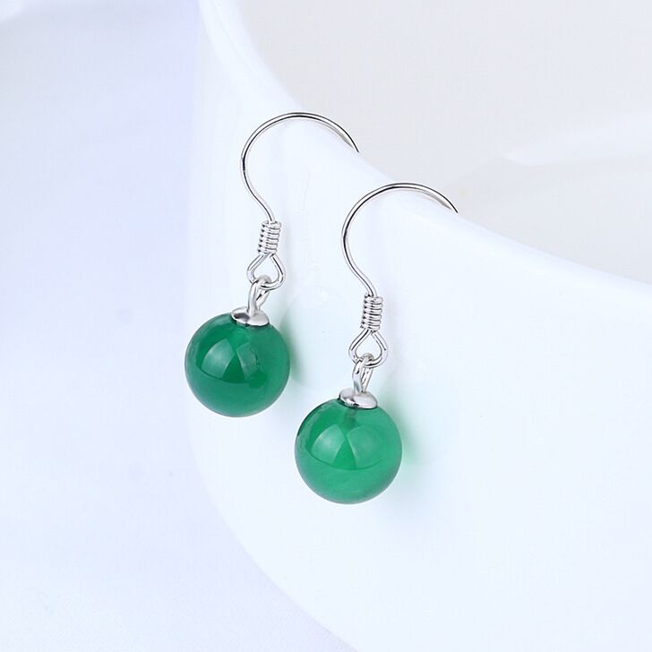 S925 sterling silver agate hook earrings #E039-E044