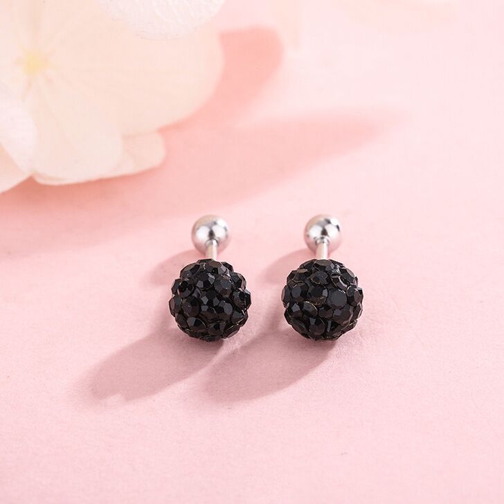 S925 gems ball earrings   #E020-E027