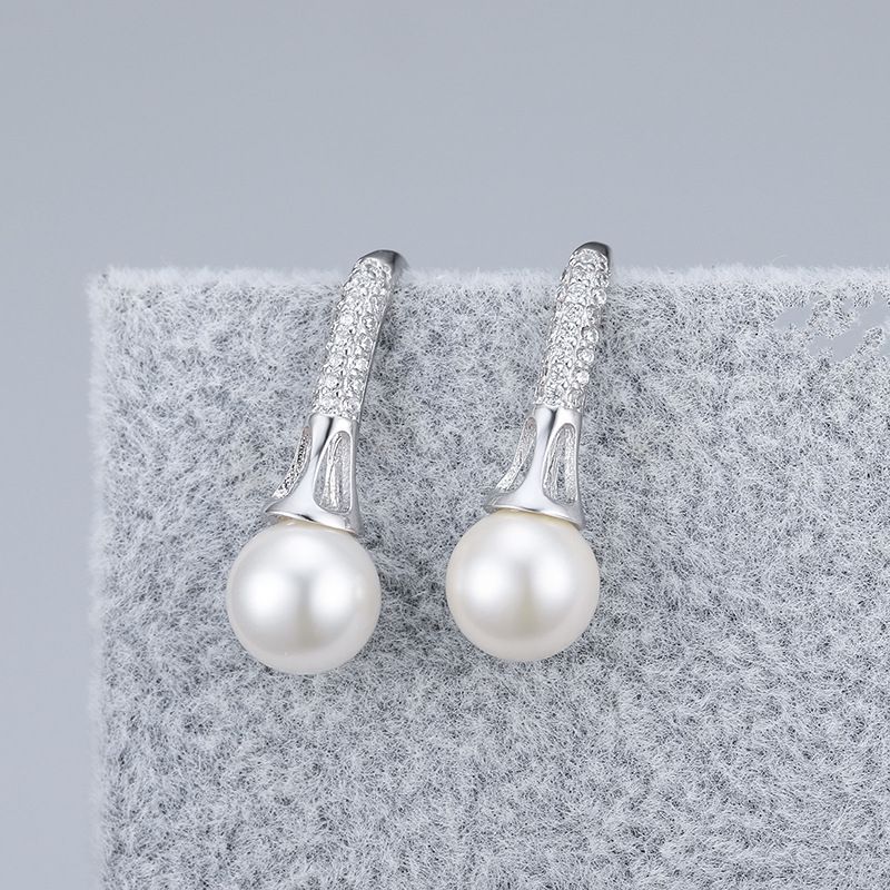 S925 sterling silver earring setting (default no pearl) wse118-126