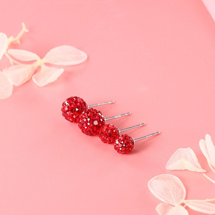 S925 gem ball earrings #E001-E008