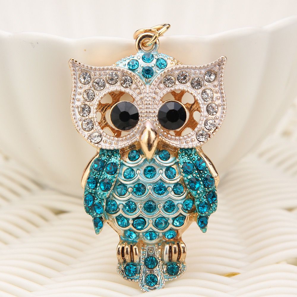 rhinestone owl shape keychain KC028-KC030