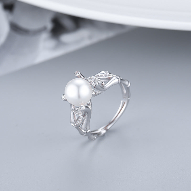 S925 sterling silver ring setting (default no pearl) wsr127-135