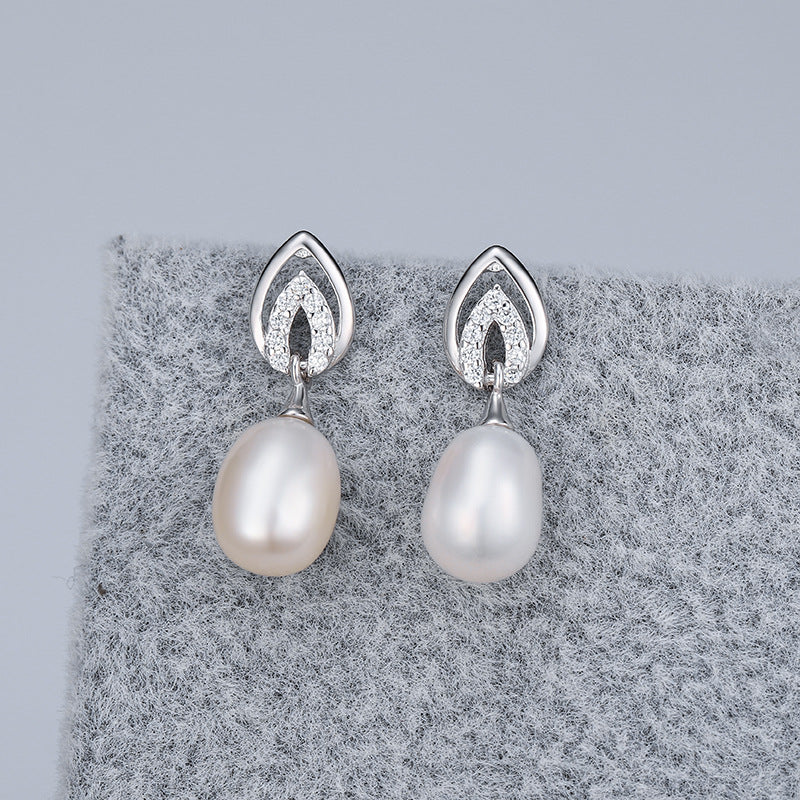 S925 sterling silver earring  setting (default no pearl) wse028-036