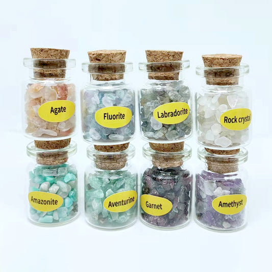 10pcs a box  natural crystal chips wishing bottles