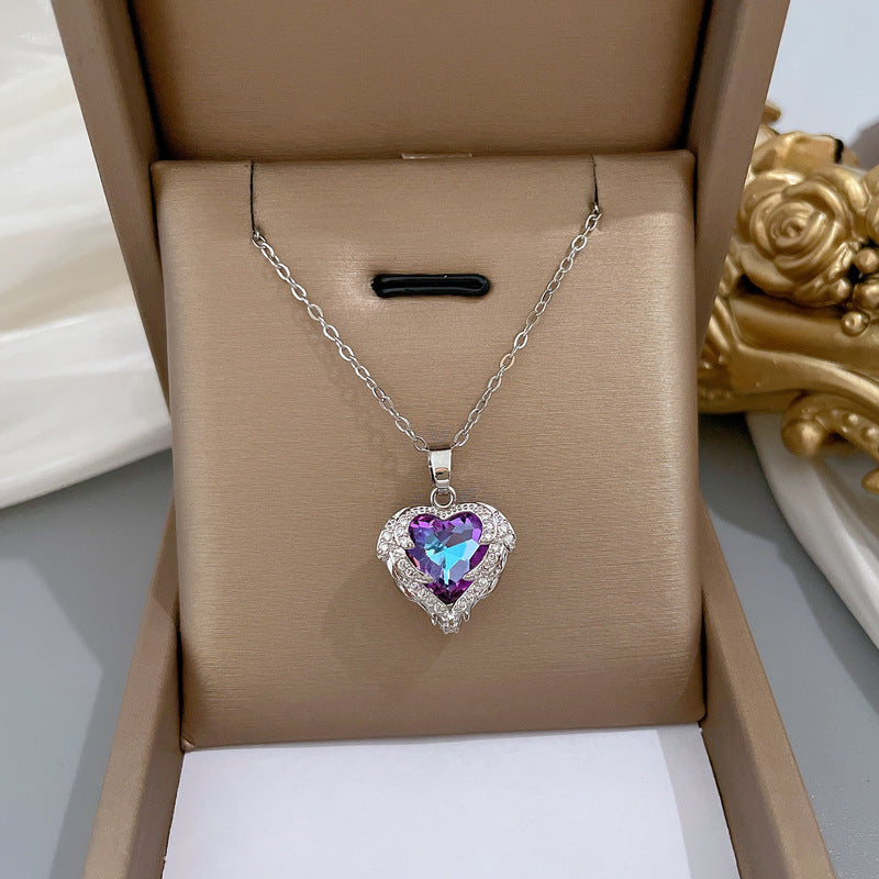 Luxury Heart Of Ocean Crystal Stainless Steel Necklace N001