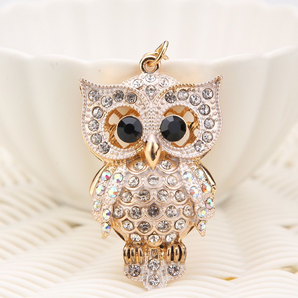 rhinestone owl shape keychain KC028-KC030