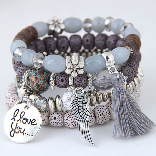 Boho wraps stone bracelet B045-B060