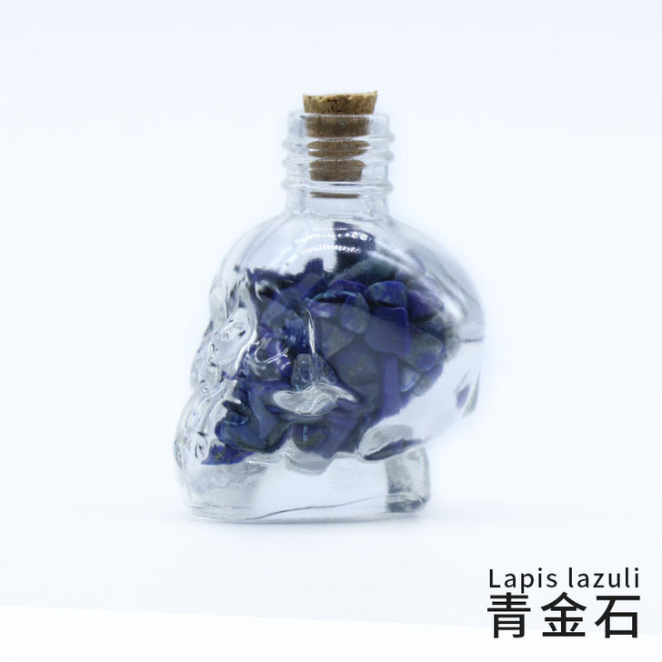 crystal stone chips in skull bottle decorations