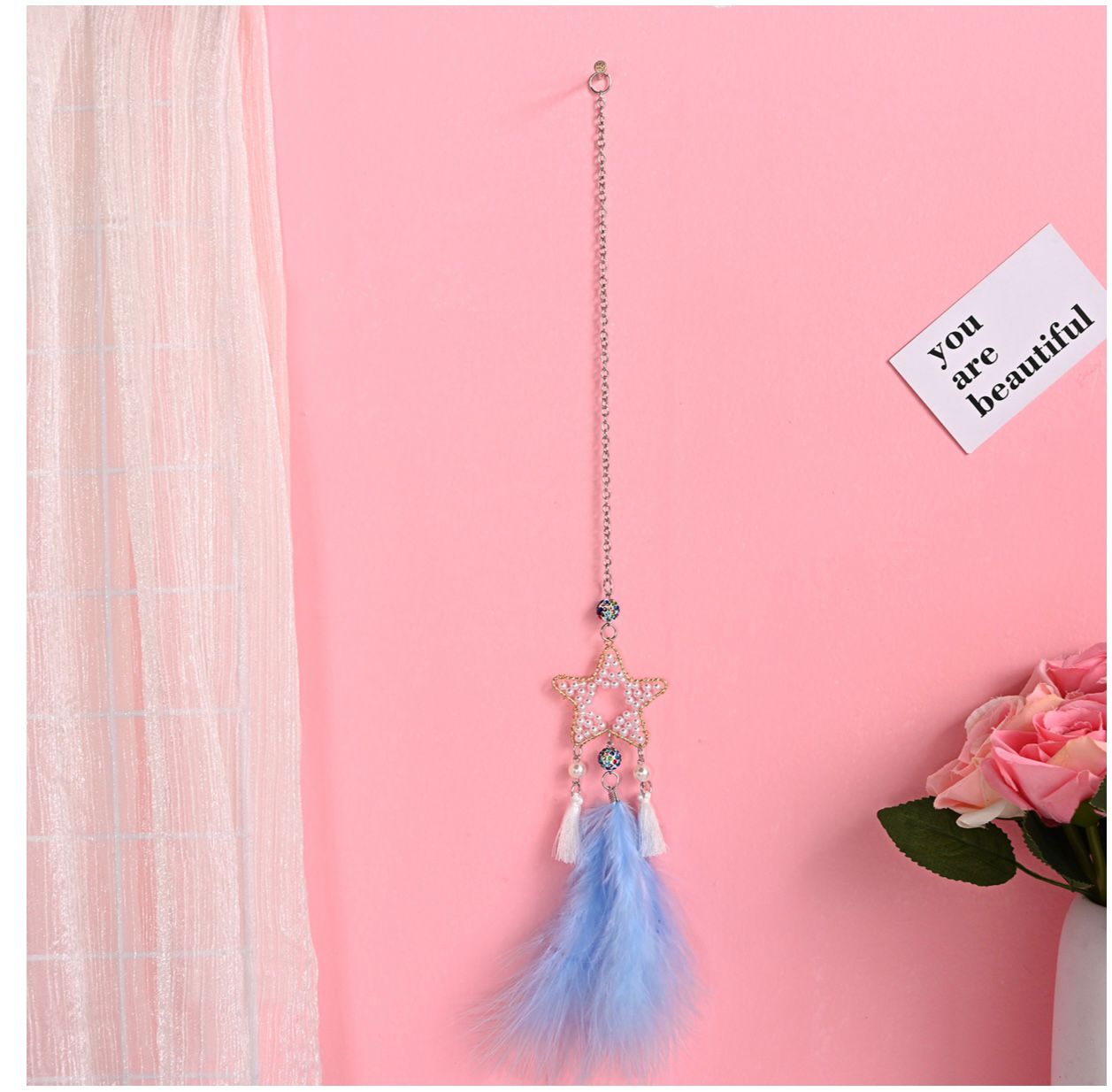 star dreamcatcher   feather cather wall hanging decorations #DC085-DC091