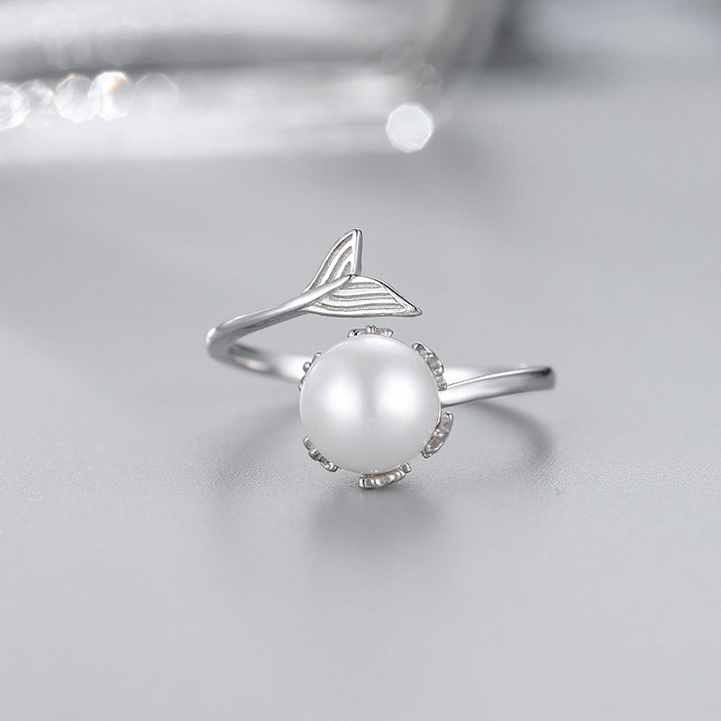 S925 sterling silver ring setting (default no pearl) wsr046-054