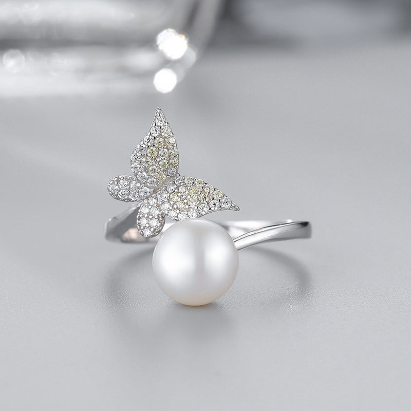 S925 sterling silver ring setting (default no pearl) wsr127-135