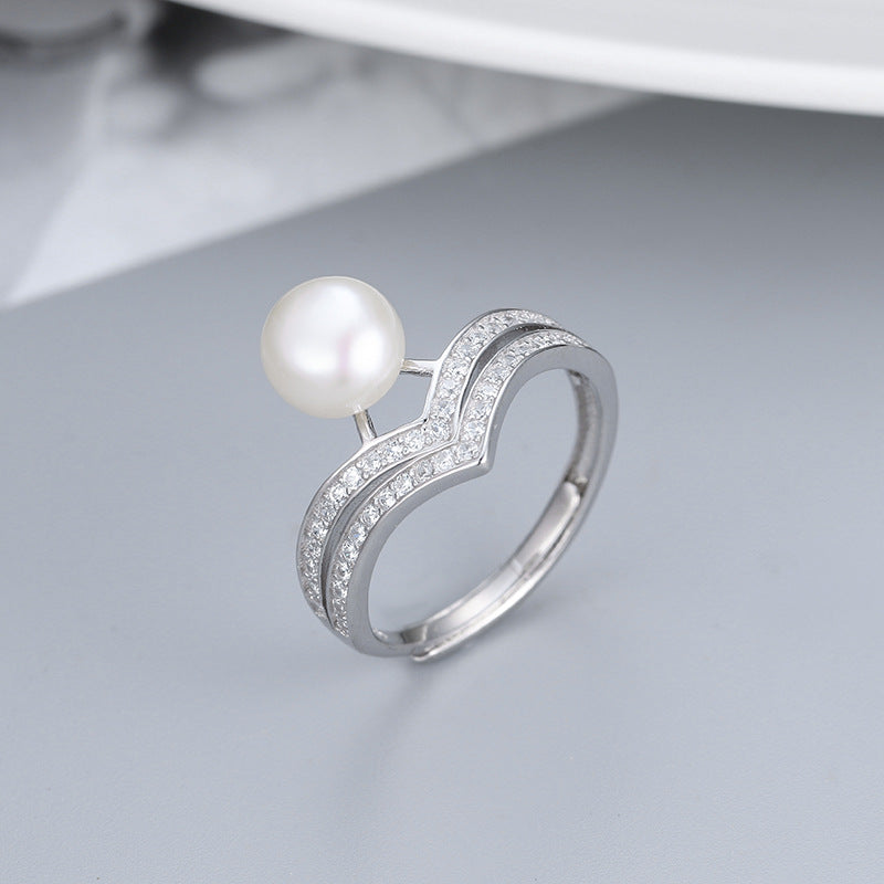 S925 sterling silver ring setting (default no pearl) wsr118-126