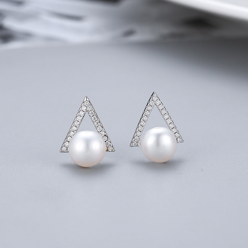 S925 sterling silver earring  setting (default no pearl)wse091-099