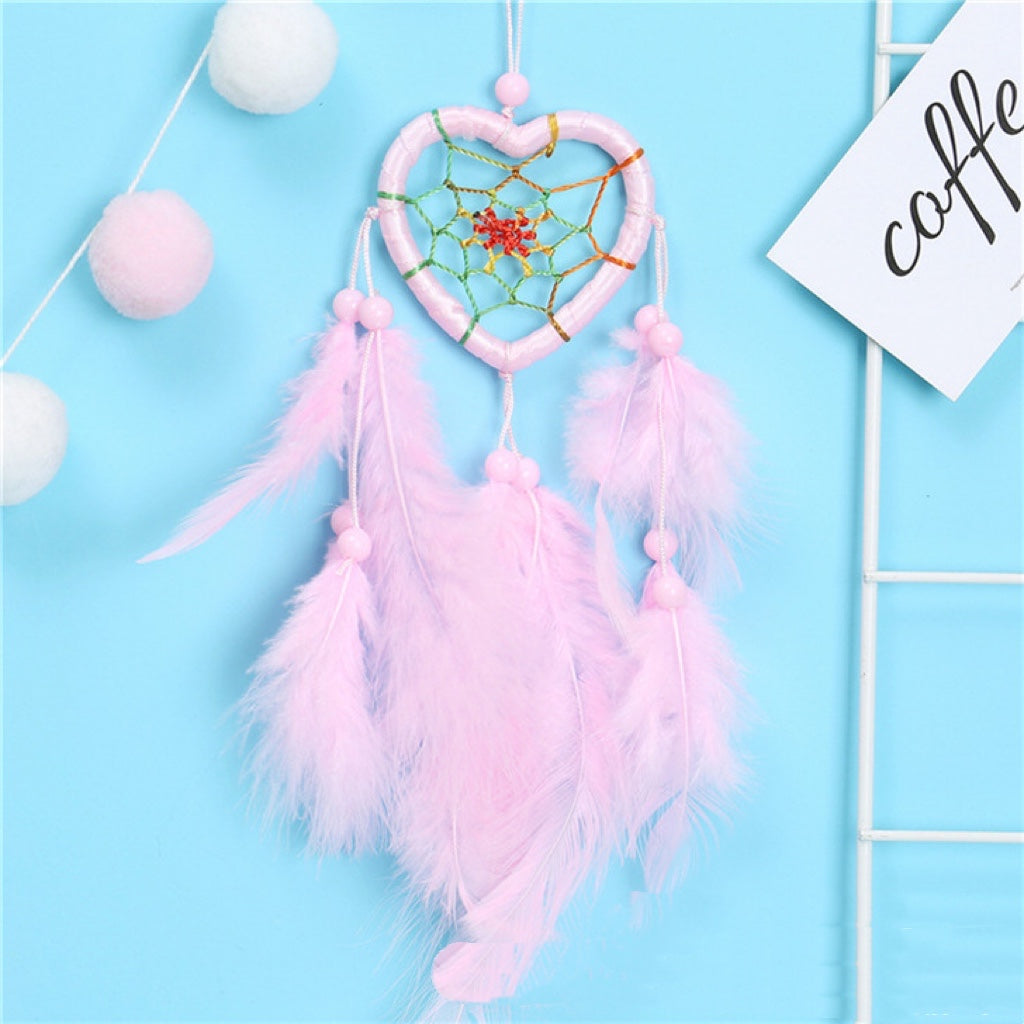 heart dreamcatcher   feather cather wall hanging decorations #DC001-DC006