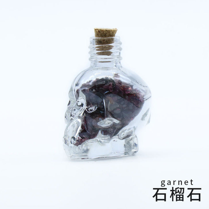 crystal stone chips in skull bottle decorations