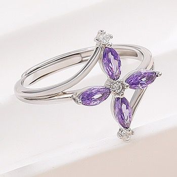 S925 sterling silver gem ring SSG420-SSG430