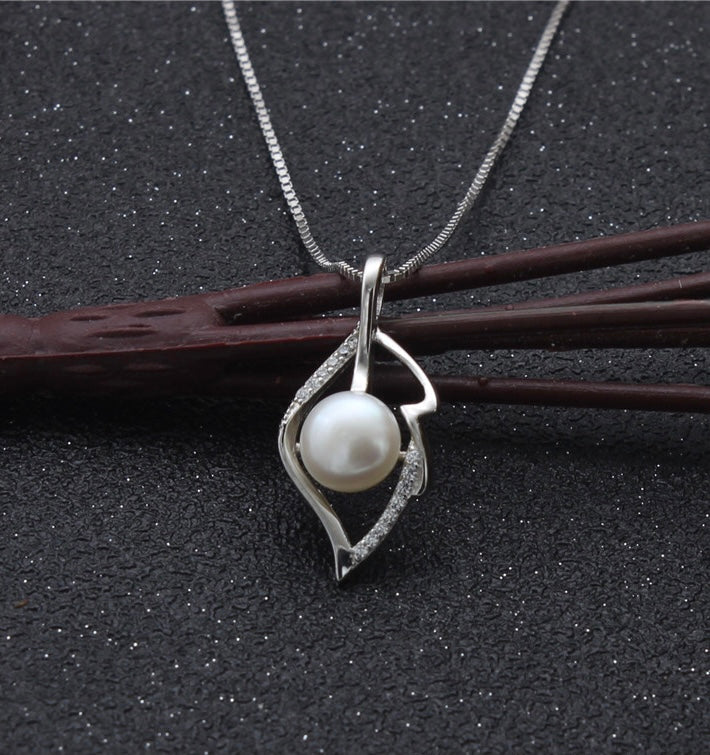 S925 sterling silver pearl pendant setting (default no pearl) wsp082-090