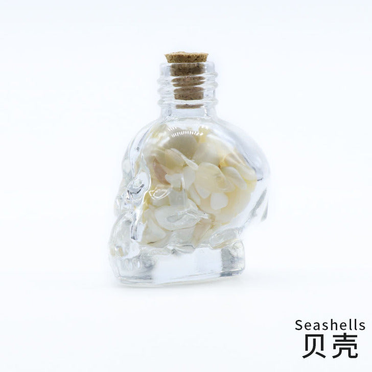 crystal stone chips in skull bottle decorations