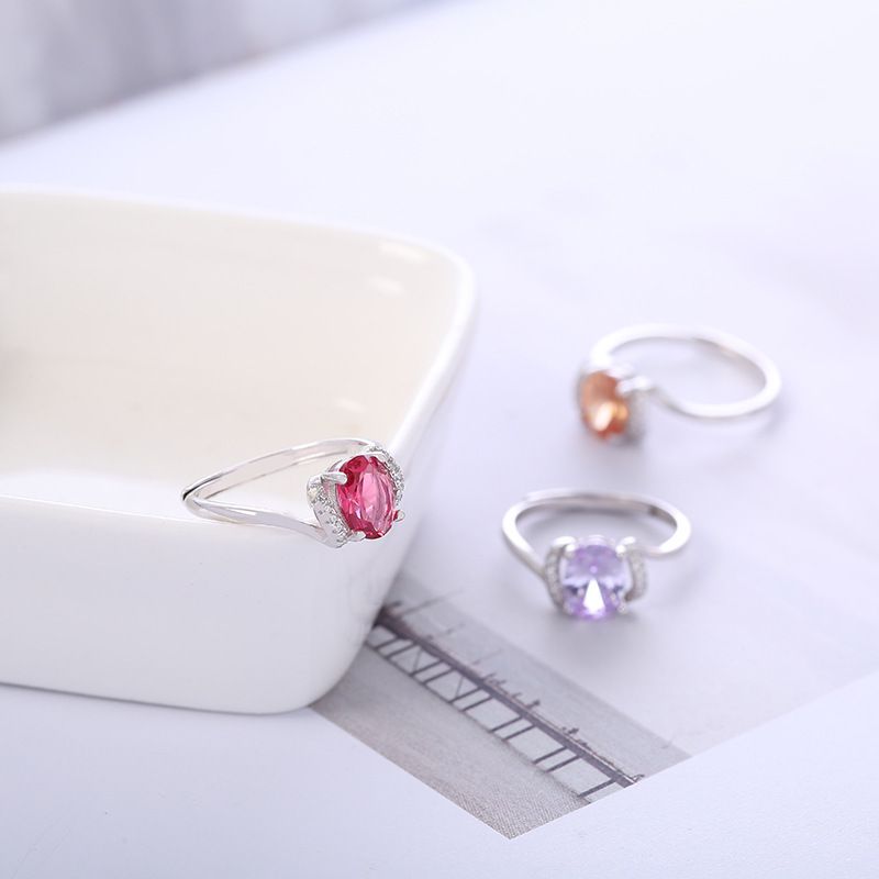 S925 sterling silver gem ring SSG413-SSG415