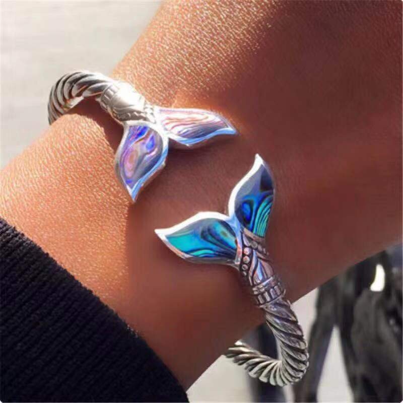 mermaid tail abjustable opening bracelet B087