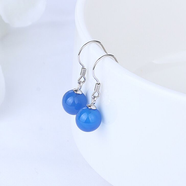 S925 sterling silver agate hook earrings #E039-E044