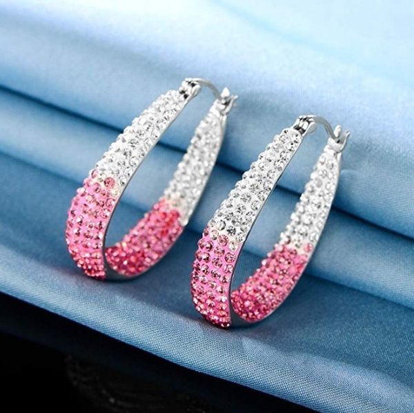 fashion rhinestone hook earrings  #E084-E086