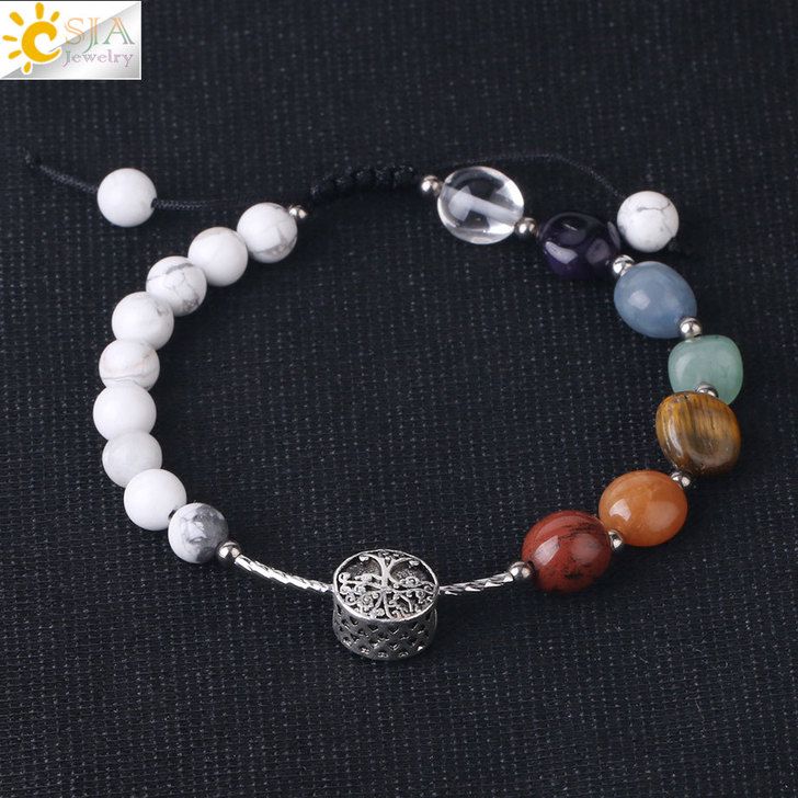 natural crystal stone bracelet w #B034